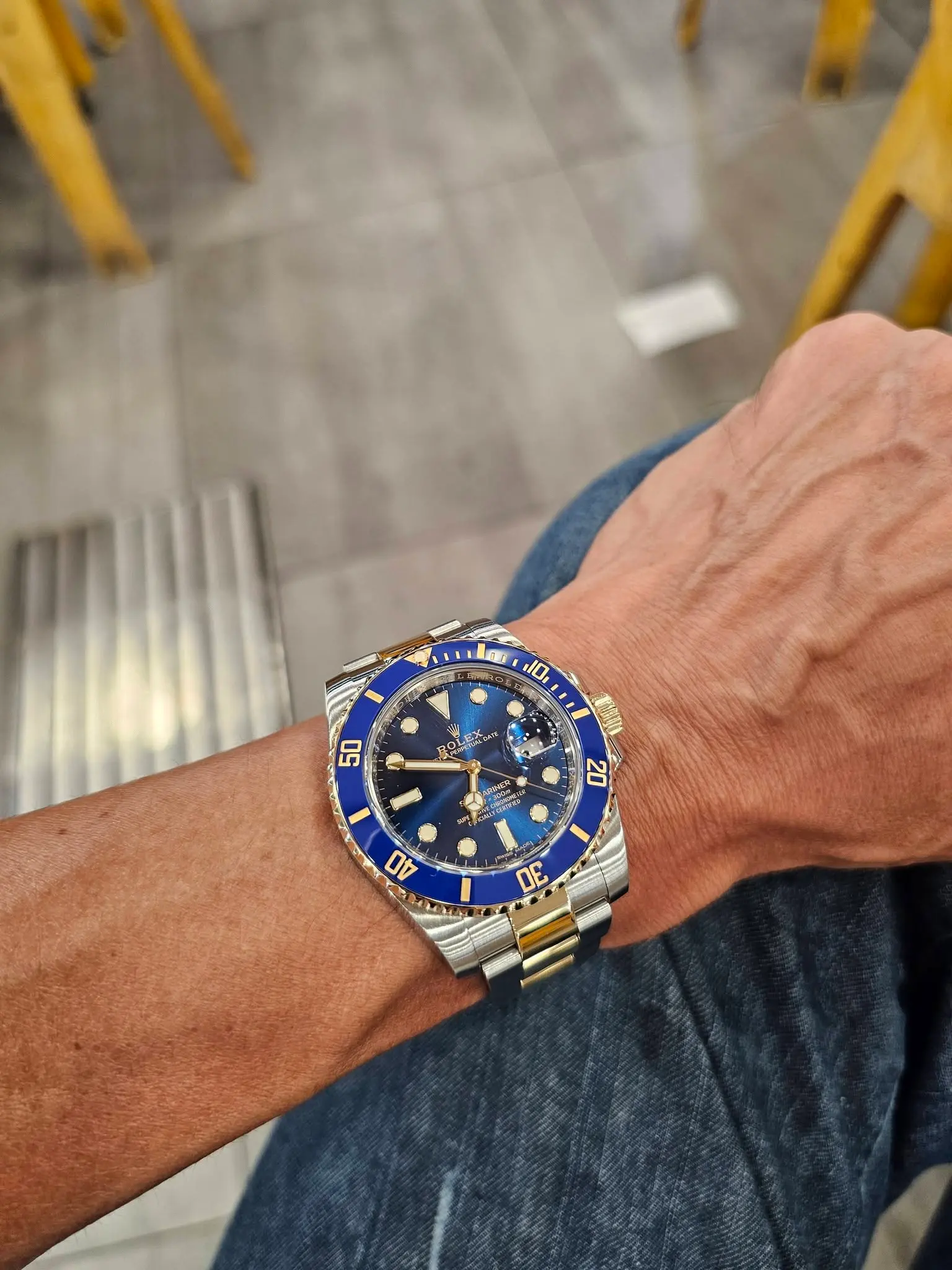 Submariner Bleu reçue — détail du cadran